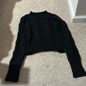 Express cut out black knit sweater